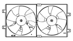 Электровентилятор охлаждения для автомобилей Chery Bonus (A13) (11-)/Very (A13) (11-) (2 вентилятора) (с кожухом)