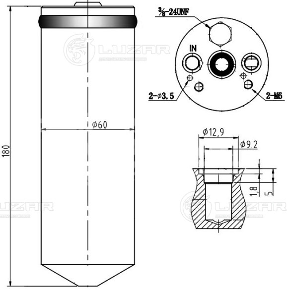 Ресивер-осушитель конденсора для автомобилей Pajero Sport (98-)