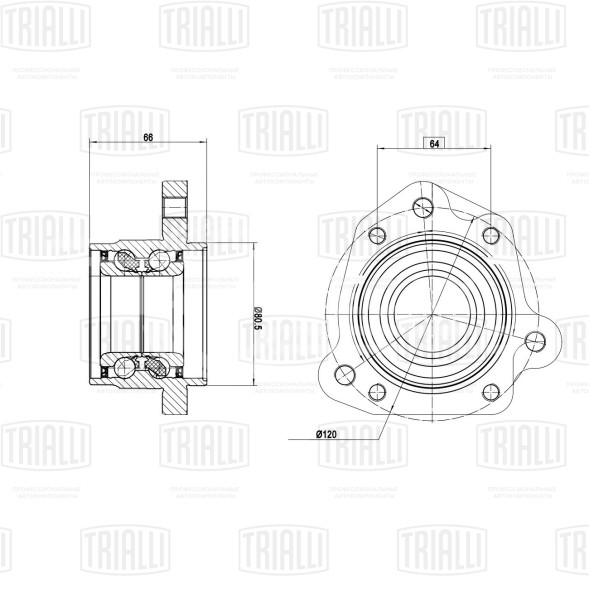 Ступица задняя левая с подшипником для автомобиля Honda CR-V (95-)