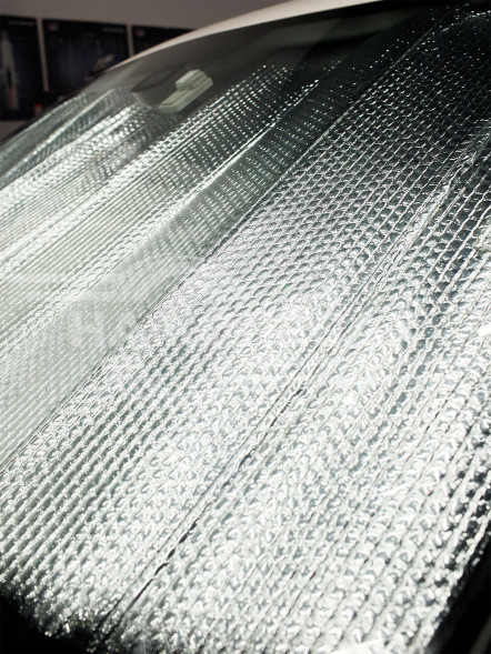 Шторка солнцезащитная PRO 70*140см на лобовое стекло, 200г/м2, черный/серый