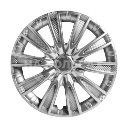 Колпаки колесные 16&quot; &quot;Торнадо&quot;, серебристый, карбон, компл. 2 шт.