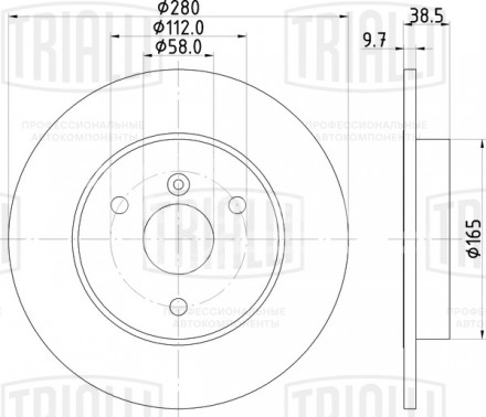 Диск тормозной передний для автомобилей Smart Fortwo (05-) d=280