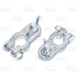 Клеммы АКБ в комплекте свинец, гайка-барашек 8мм/10мм