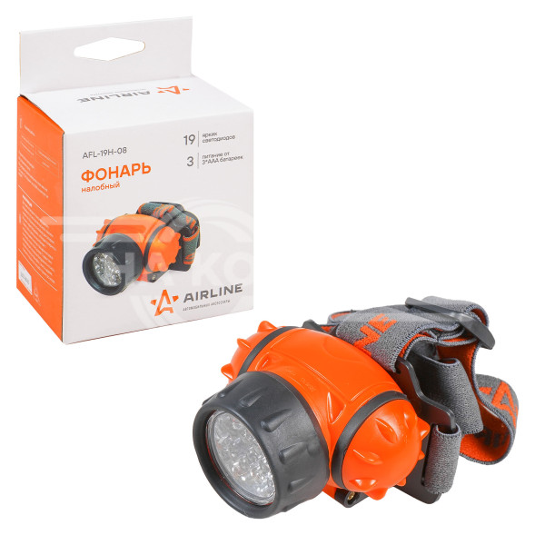 Фонарь налобный на батарейках LEDx19