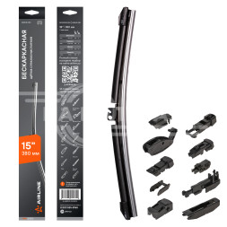 Щетка стеклоочистителя бескаркасная PRO 380мм (15&quot;) 10 адаптеров