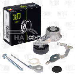 Ролик приводного ремня с натяжным механизмом для автомобилей Mercedes E (W124) (85-) 2.0i/2.3i/2.0d/2.5d/3.0d (с тягой, крепежом и кронштейном)