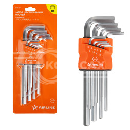 Набор шестигранных ключей инбус 9 предметов (1.5,2,2.5,3,4,5,6,8,10мм) пласт.подвес