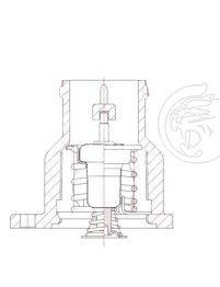 Термостат для автомобилей Калина (с нижней крышкой) (&quot;зимний&quot; 92°C)