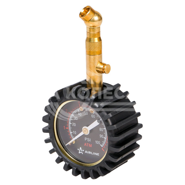 Манометр стрелочный металл. 7АТМ диам. 50мм обрезин. с клапаном сброса PRO