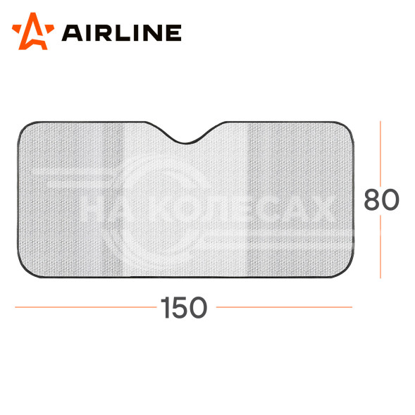 Шторка солнцезащитная PRO 80*150см на лобовое стекло, 200г/м2, черный/серый