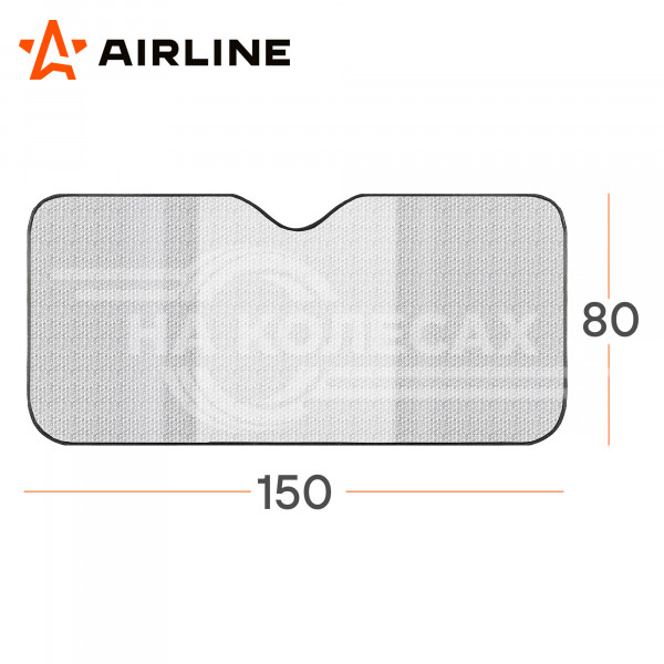 Шторка солнцезащитная PRO 80*150см на лобовое стекло, 200г/м2, черный/серый