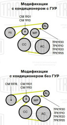 Ролик приводного ремня для автомобилей Toyota RAV 4 (00-) 2.0i/2.4i [AZ] (с натяжным механизмом, гидравлический натяжитель) (CM 1901)