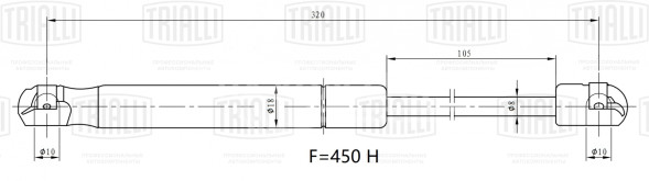 Амортизатор (упор) крышки багажника для автомобиля Peugeot 407 (04-) купе