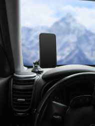 Держатель для телефона автомобильный на торпедо/лоб. стекло магнитный с телескоп. кроншт.