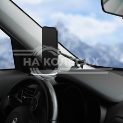 Держатель для телефона автомобильный на торпедо/лоб. стекло магнитный с телескоп. кроншт.