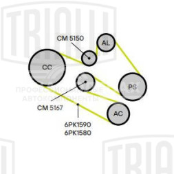 Ролик приводного ремня для автомобилей Audi Q5 (08-)/A4 (07-) 1.8TFSi/2.0TFSi (опорный)