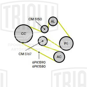 Ролик приводного ремня для автомобилей Audi Q5 (08-)/A4 (07-) 1.8TFSi/2.0TFSi (опорный)