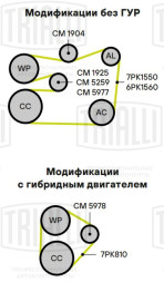 Ролик приводного ремня для автомобилей Toyota Land Cruiser Prado (09-)/Camry (06-)/Highlander (08-)/Toyota Mark X (04-)/Lexus IS (05-) 2.5i/3.0i/3.5i/4.0i [GR] с натяжным механизмом