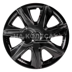 Колпаки колесные 16&quot; &quot;Джой&quot;, черный глянец, карбон, компл. 2 шт.