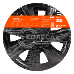 Колпаки колесные 16&quot; &quot;Джой&quot;, черный глянец, карбон, компл. 2 шт.