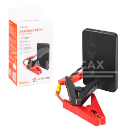 Аккумулятор пусковой (Booster) 8000мАч, 350А, 12.4V, пуск ДВС 2.0d, USB 5V/2A