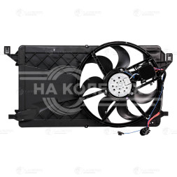 Электровентилятор охлаждения для автомобилей Mazda 3 (BK) (03-) 2.0i (с кожухом и модулем управления)