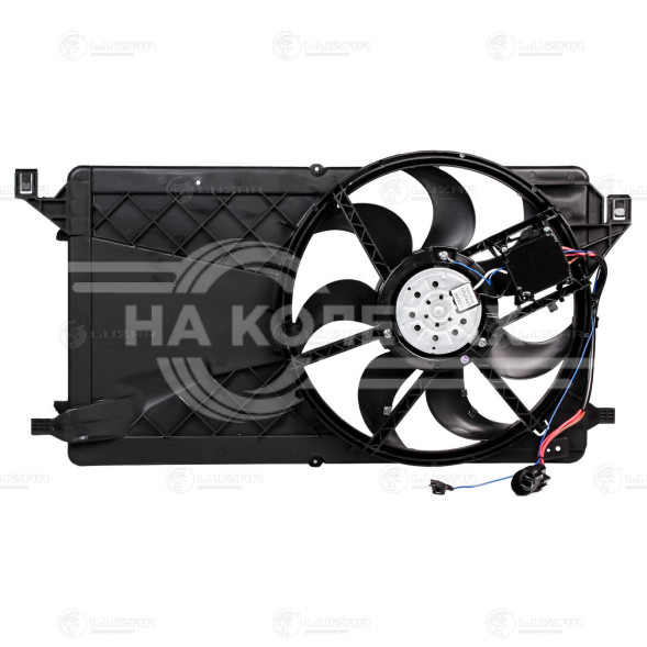 Электровентилятор охлаждения для автомобилей Mazda 3 (BK) (03-) 2.0i (с кожухом и модулем управления)