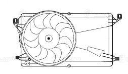 Электровентилятор охлаждения для автомобилей Mazda 3 (BK) (03-) 2.0i (с кожухом и модулем управления)