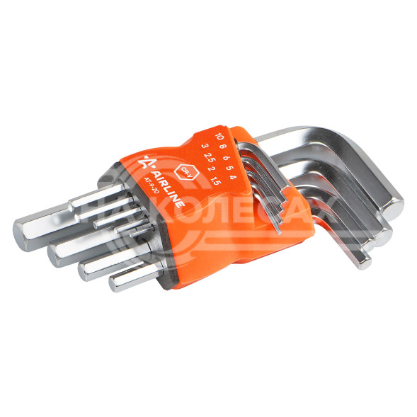 Набор шестигранных ключей коротких инбус 9 предметов (1.5,2,2.5,3,4,5,6,8,10мм) пласт.подвес