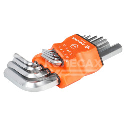 Набор шестигранных ключей коротких инбус 9 предметов (1.5,2,2.5,3,4,5,6,8,10мм) пласт.подвес