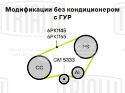 Ролик приводного ремня для автомобилей Peugeot Partner (96-)/Fiat Ducato (98-) 1.8d/1.9d/2.1d [XUD] A/C- с ГУР (натяжной) с кронштейном