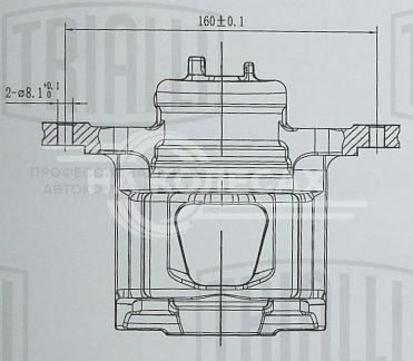 Суппорт тормозной для автомобилей Chevrolet Aveo T200 (02-)/T250 (06-)/T255 (08-) передний правый d=52мм