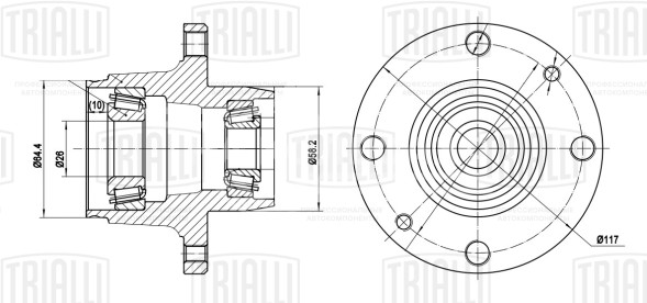 Ступица передняя в сборе с подшипником для автомобиля Лада 2101