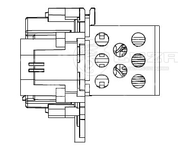 Резистор электровентилятора охлаждения для автомобилей PSA 307 (00-)/308 (07-)/C4 (04-) (разъемы сверху)