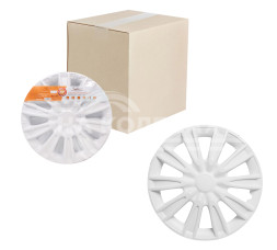 Колпаки колесные 16&quot; &quot;Торнадо&quot;, белый, карбон, компл. 2 шт.