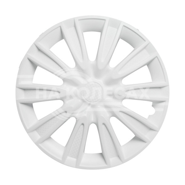 Колпаки колесные 16&quot; &quot;Торнадо&quot;, белый, карбон, компл. 2 шт.