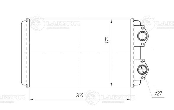 Радиатор отопителя для автомобилей ГАЗель Next (алюминиевый, для отопителя КДБА)