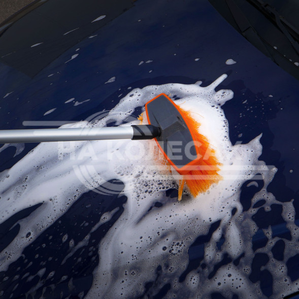 Швабра с насадкой для шланга, щеткой 20см и ручкой 110см