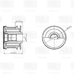 Ролик приводного ремня для автомобилей Nissan Qashqai (13-) 2.0i (обгонная муфта)