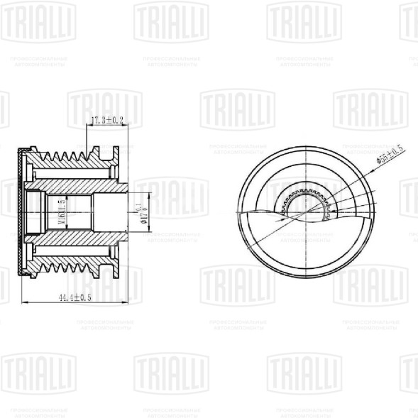 Ролик приводного ремня для автомобилей Nissan Qashqai (13-) 2.0i (обгонная муфта)
