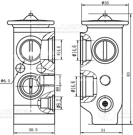 Клапан расширительный кондиционера (ТРВ) для автомобилей Kia CEED (12-)/Cerato III (13-)