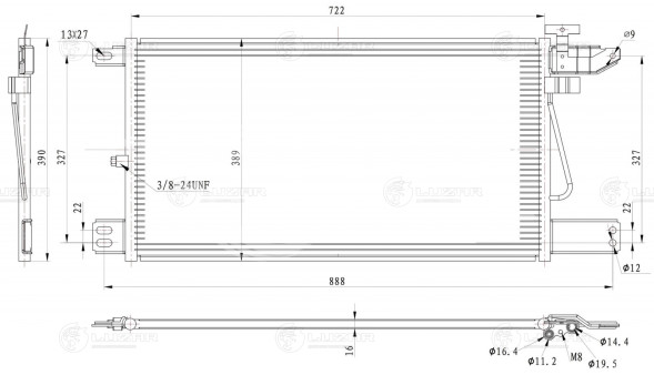 Радиатор кондиционера для автомобилей Scania (P,G,R-series) (04-)