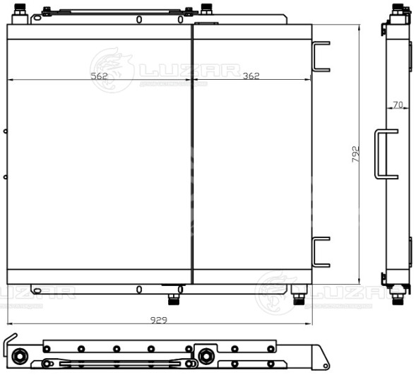 Радиатор масляный для трактора К-744Р4/К-9000 &quot;Кировец&quot; с двигателем MB OM460LA/OM1300 (2 секции)