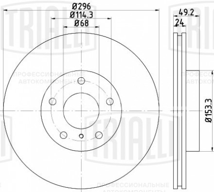 Диск тормозной передний для автомобилей Nissan Teana J31 (06-) / Teana J32 (08-) / Infiniti G (02-) d=296
