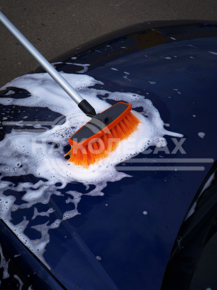 Швабра с насадкой для шланга, щеткой 20см и ручкой 150см