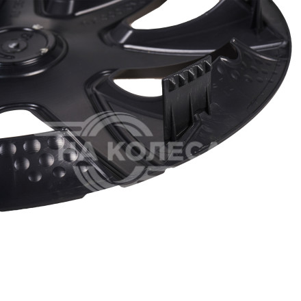 Колпаки колесные 16&quot; &quot;Джой&quot;, черный глянец, хром кольцо, компл. 2 шт.