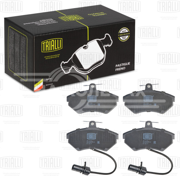 Колодки тормозные для автомобилей Audi A4 (B5) (94-) дисковые передние (в комплекте с двумя датчиками)