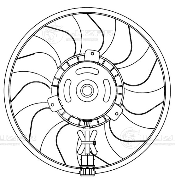 Электровентилятор охлаждения для автомобилей VW Transporter T4 (90-) (тип Valeo; 280мм.) (без кожуха)