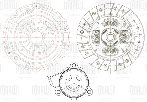 Комплект сцепления в сборе для автомобилей Chevrolet Lacetti (04-)/Daewoo Gentra (13-) с гидравлической муфтой