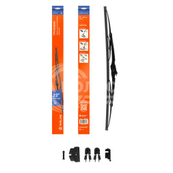 Щетка стеклоочистителя 550 мм (22&quot;) каркасная грузовая 3 адаптера в комплекте